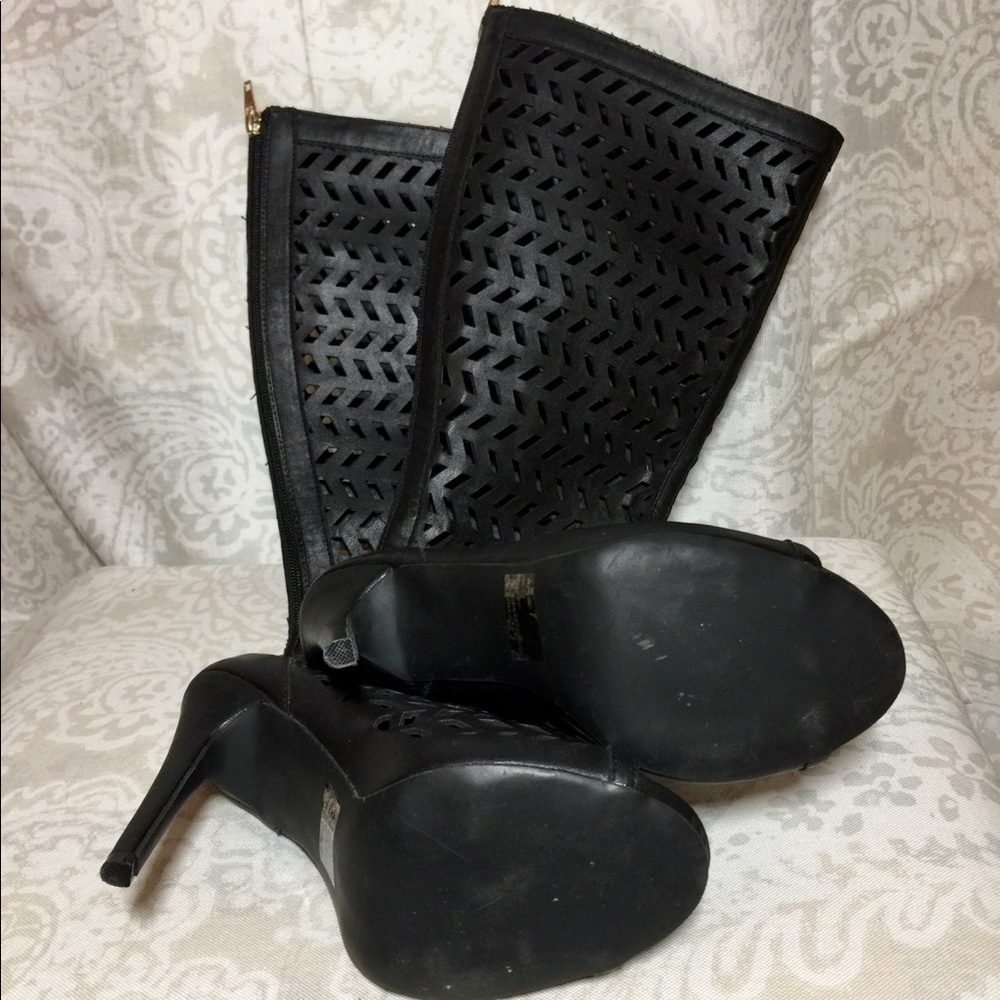 Leather laser cut out boots!